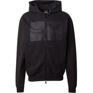 Carlo Colucci - Sweatvest - Donkergrijs / Zwart - Capuchon - Losse Pasvorm