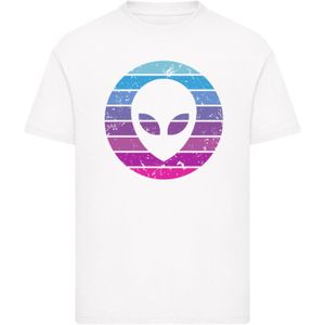 F4NT4STIC Shirt 'Alien Kopf'  blauw / lila / wit