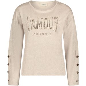 Cartoon Sweatshirt  donkerbeige / goud