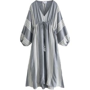 Next Jurk  smoky blue / wit