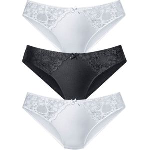 Kleur - 2x Wit + 1x Zwart - Aansluitend - Katoen