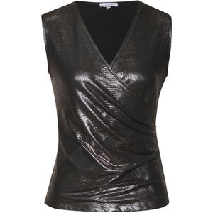 Lascana Shirttop - Grijs Gedessineerd - Glanzende Print - Wikkel-Look