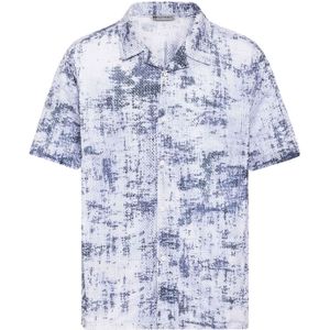 Dandalo Overhemd  smoky blue / antraciet / wit