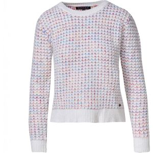 KOROSHI Trui 'Chenille'  blauw / pink / offwhite