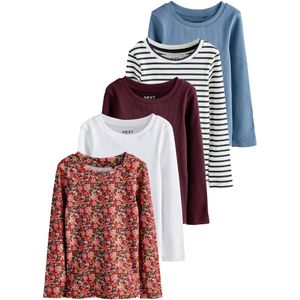 Next Shirt  smoky blue / bordeaux / zwart / wit