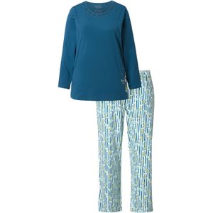 Ulla Popken Pyjama  petrol / jade groen / wit