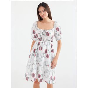 Bigdart Jurk  grijs / donkergroen / rood / wit