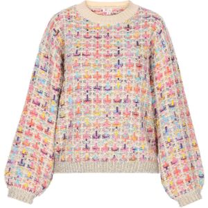 IZIA Trui  donkeroranje / eosine / zilver / wolwit