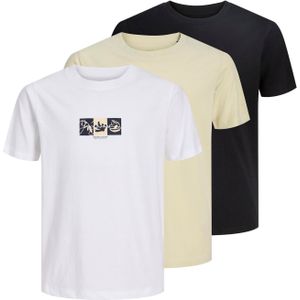 Jack & Jones Junior Shirt  crème / zwart / wit