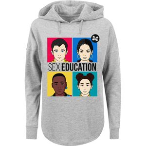 F4NT4STIC Sweatshirt 'Sex Education Teen Netflix TV Series'  blauw / grijs gemêleerd / pink / zwart