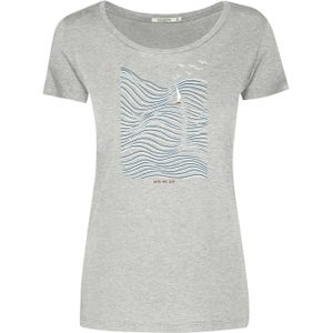 GREENBOMB Shirt 'Nature High Sea'  lichtblauw / grijs gemêleerd / wit