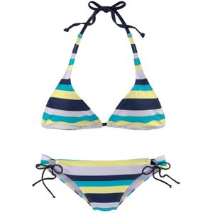 Venice Beach - Triangelbikini - Marine - Geel - Gestreept - Zonder Beugels