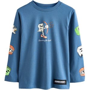 Next Shirt 'Minecraft'  blauw / lichtgroen / lichtrood / wit