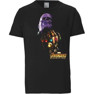 LOGOSHIRT Shirt 'Thanos'  indigo / goud / gemengde kleuren / oranje / zwart