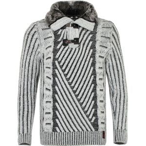 CIPO & BAXX Trui  lichtgrijs / zwart