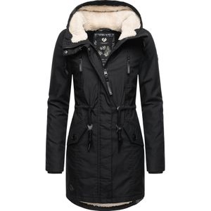 Ragwear Winterparka 'Elsie'  zwart / wit