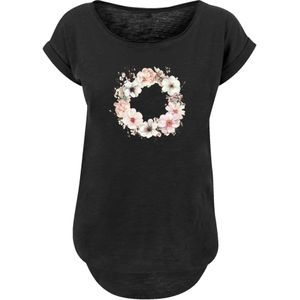 F4NT4STIC Shirt 'Rosa Blumenkranz'  rosé / zwart / wit