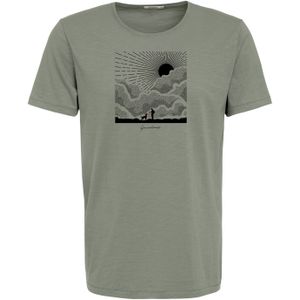 GREENBOMB Shirt 'Nature Friends'  olijfgroen / zwart