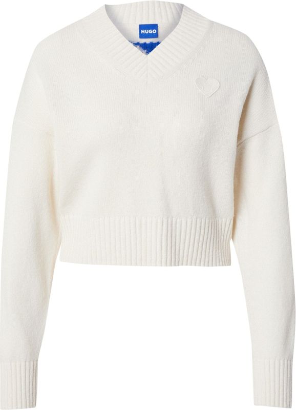 HUGO - Cropped Trui - Groen - Wolmix