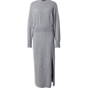 OUI Gebreide jurk  grijs gemêleerd