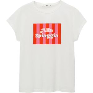 MANGO Shirt 'ILLUSTRA'  lichtroze / grenadine / wit