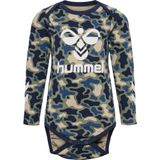 Hummel Romper l/s - hmlSteen - Vetiver Camouflage m. Logo - Hummel - 56 - Romper L/S