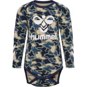 Hummel Romper l/s - hmlSteen - Vetiver Camouflage m. Logo - Hummel - 56 - Romper L/S