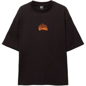 Pull&Bear Shirt 'STWD'  oranje / zwart