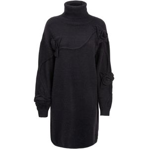 Influencer Gebreide jurk  zwart