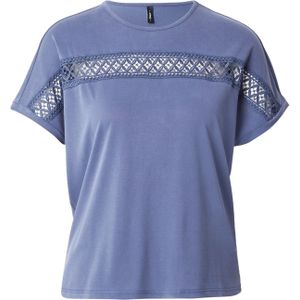 Only - ONLFREE LIFE S/S LACE PANEL TOP JRS - Vintage Indigo - Shirt met Korte Mouwen