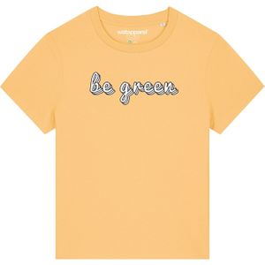 Watapparel Shirt 'Be green'  lichtgeel / zwart / wit
