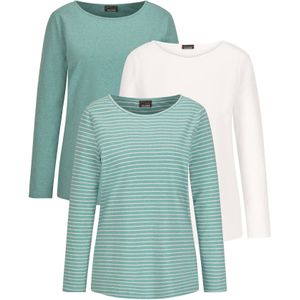 Goldner - Shirt - Crème / Lichtgroen - 3 Pack - Lange Mouw