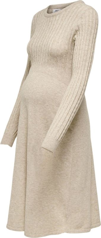 Olmfia - Midi-jurk - Gebreide Jurk - O-hals - Lange Mouwen - Regular Fit
