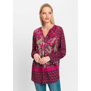 Blouse - Pink/Kaki - 100% Viscose - Lange Mouwen
