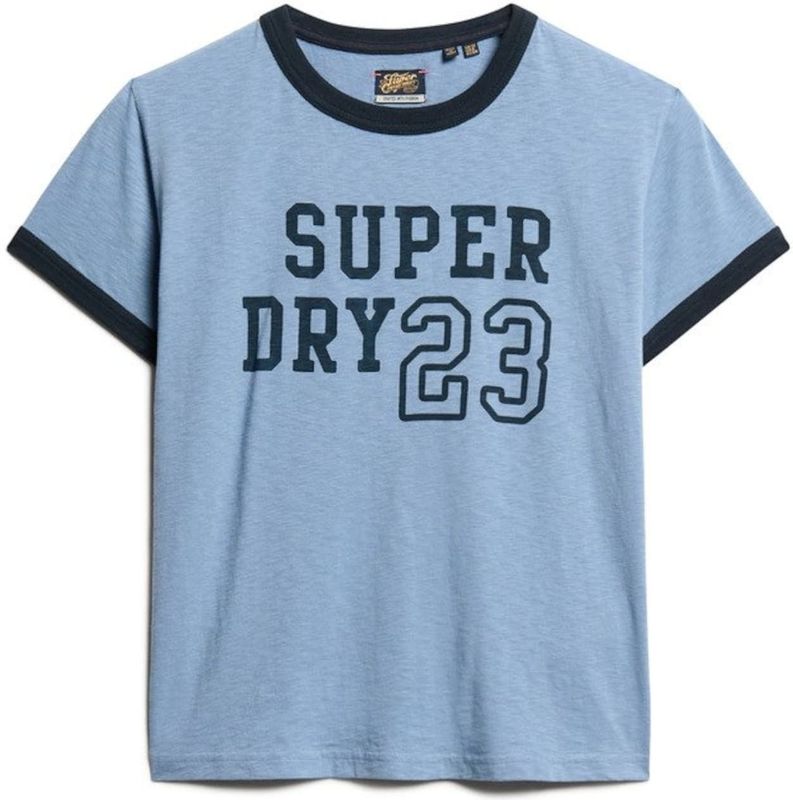 Superdry - Athletic Ringer Fitted - T-shirt - Slim Fit - Korte Mouwen