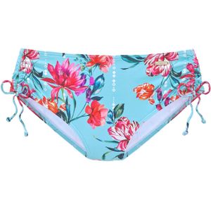 Look - Floral Bikinibroekje - Lichtblauw - Polyamide