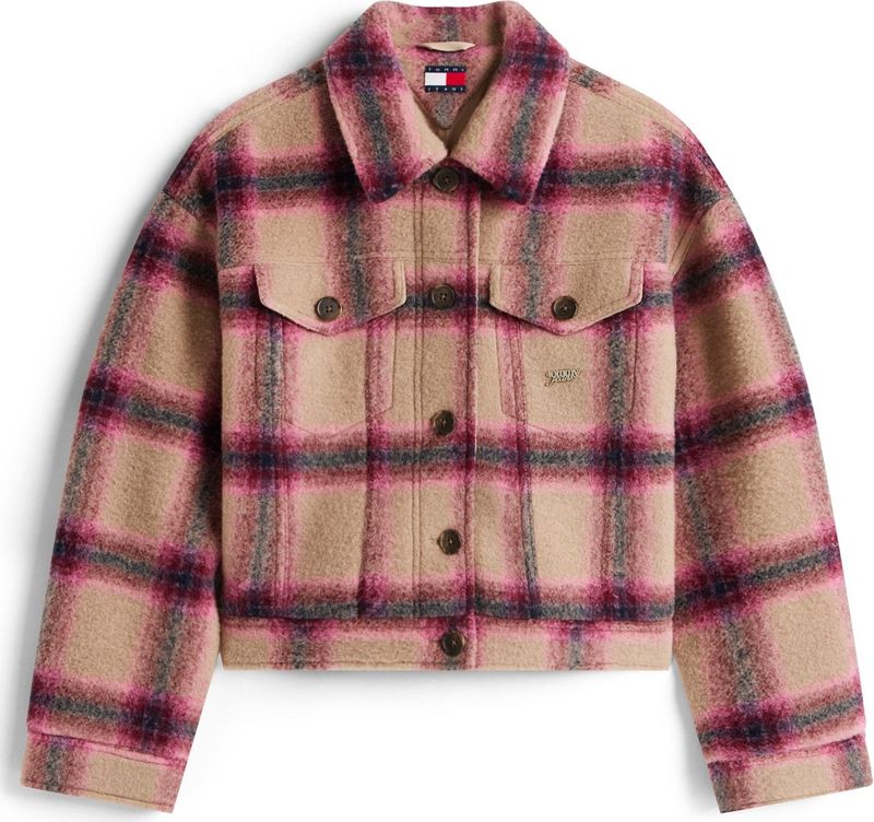 Tommy Jeans - Wollen Damesjack - Regular Fit - All-over Motief