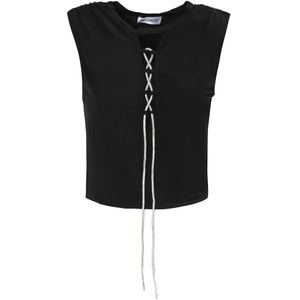 Influencer Top  zwart / zilver