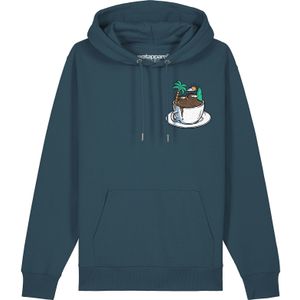 Watapparel Sweatshirt 'Coffee Waves'  turquoise / bruin / petrol / wit
