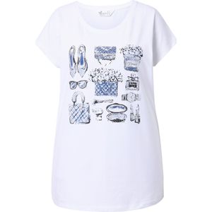 MIAMODA Shirt  blauw denim / wit