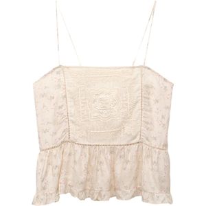 Pull&Bear Top  ecru / kaki / roodviolet / wit