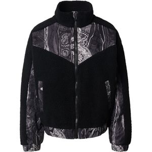 Carlo Colucci Fleece jas 'Ezechiele'  grijs / zwart / wit