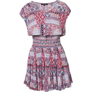 KOROSHI Zomerjurk  marine / hemelsblauw / bloedrood / wit