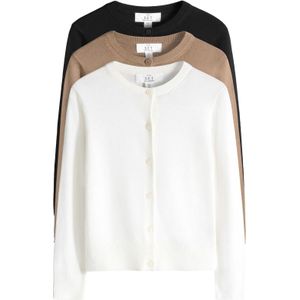 The Set Gebreid vest  brokaat / zwart / wit