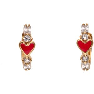 faina Oorbellen  rose-goud / rood / transparant