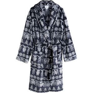 Next Badjas kort  marine / offwhite