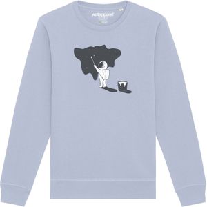 Watapparel Sweatshirt ' Painting space '  lichtblauw / gemengde kleuren