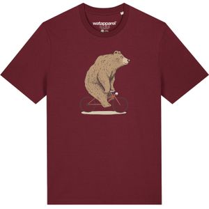 Watapparel Shirt 'Fahrradbär'  beige / bruin / bordeaux / zwart