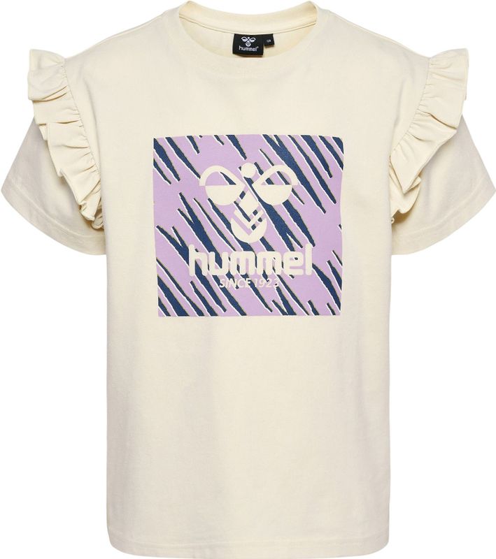 Hummel - Hmlflowy Ruffle T-Shirt - Birch - Kinder T-Shirt