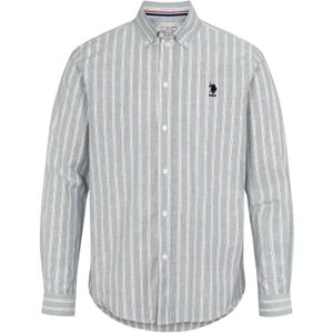 U.S. POLO ASSN. Overhemd 'Rolf'  grijs / wit